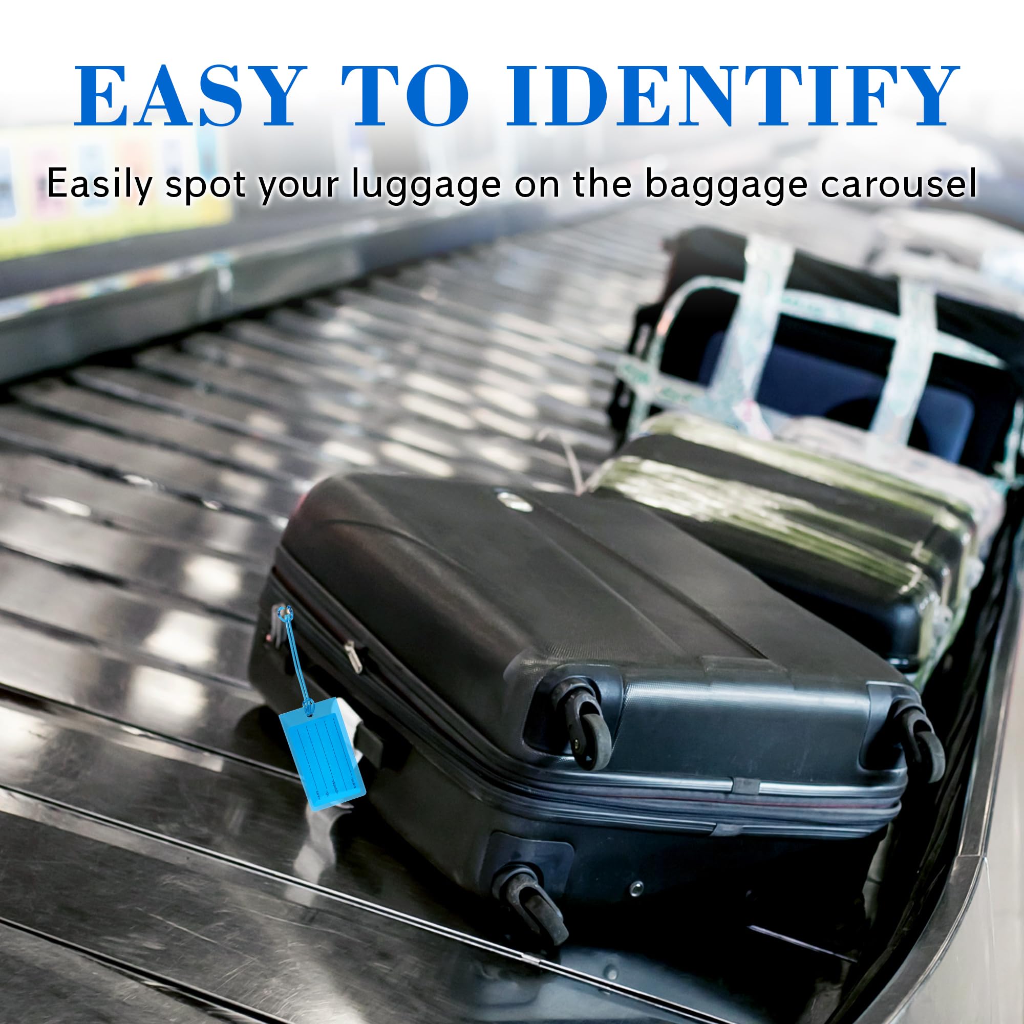 10 Pack Luggage Tags for Suitcases, Airplane Travel Essentials for Flying, International Travel Must Haves, and Luggage Accessories by Sodsay