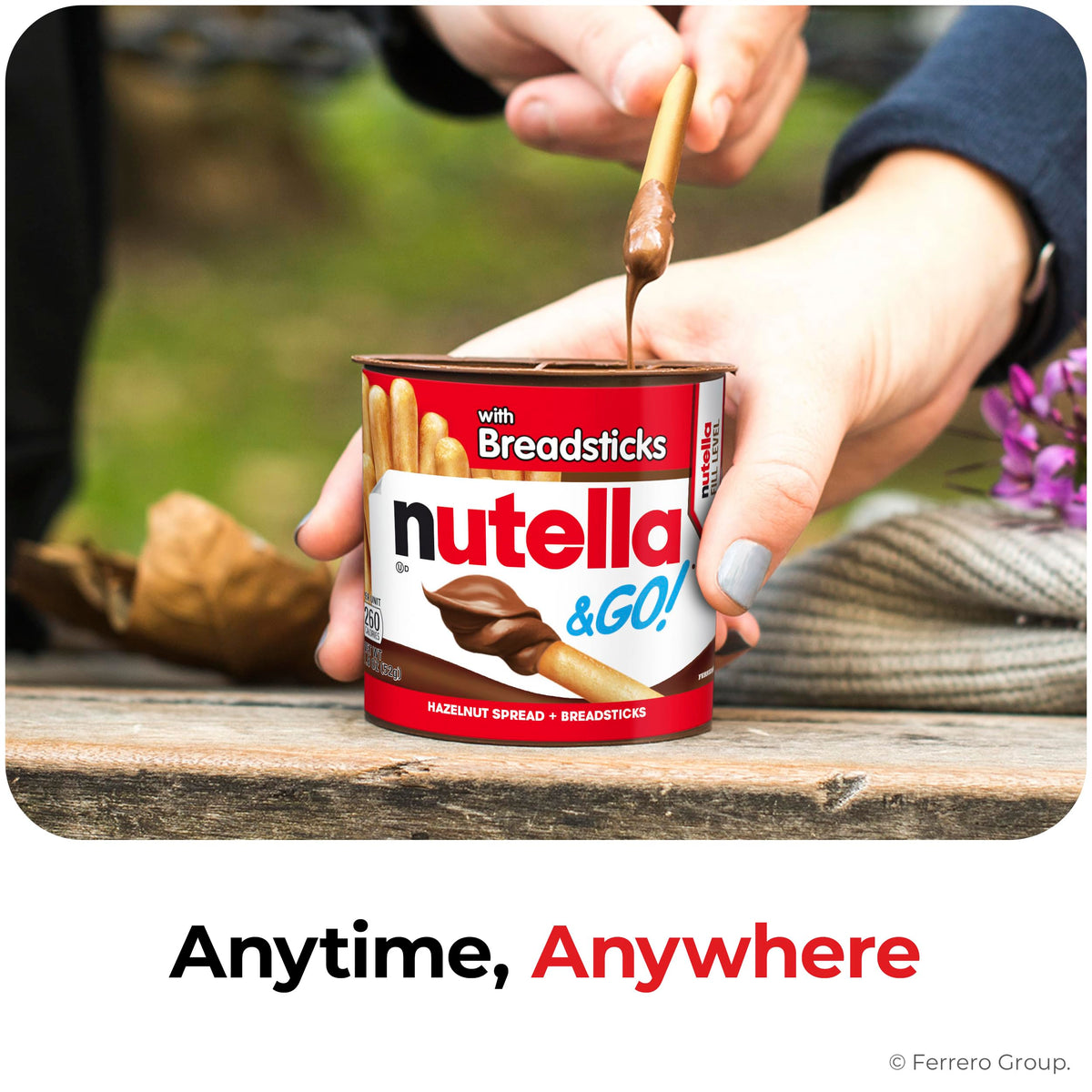 Nutella & GO! Bulk 24 Pack, Hazelnut and Cocoa Spread with Breadsticks, Stocking Stuffers, Snack Cups, 1.8 oz Each
