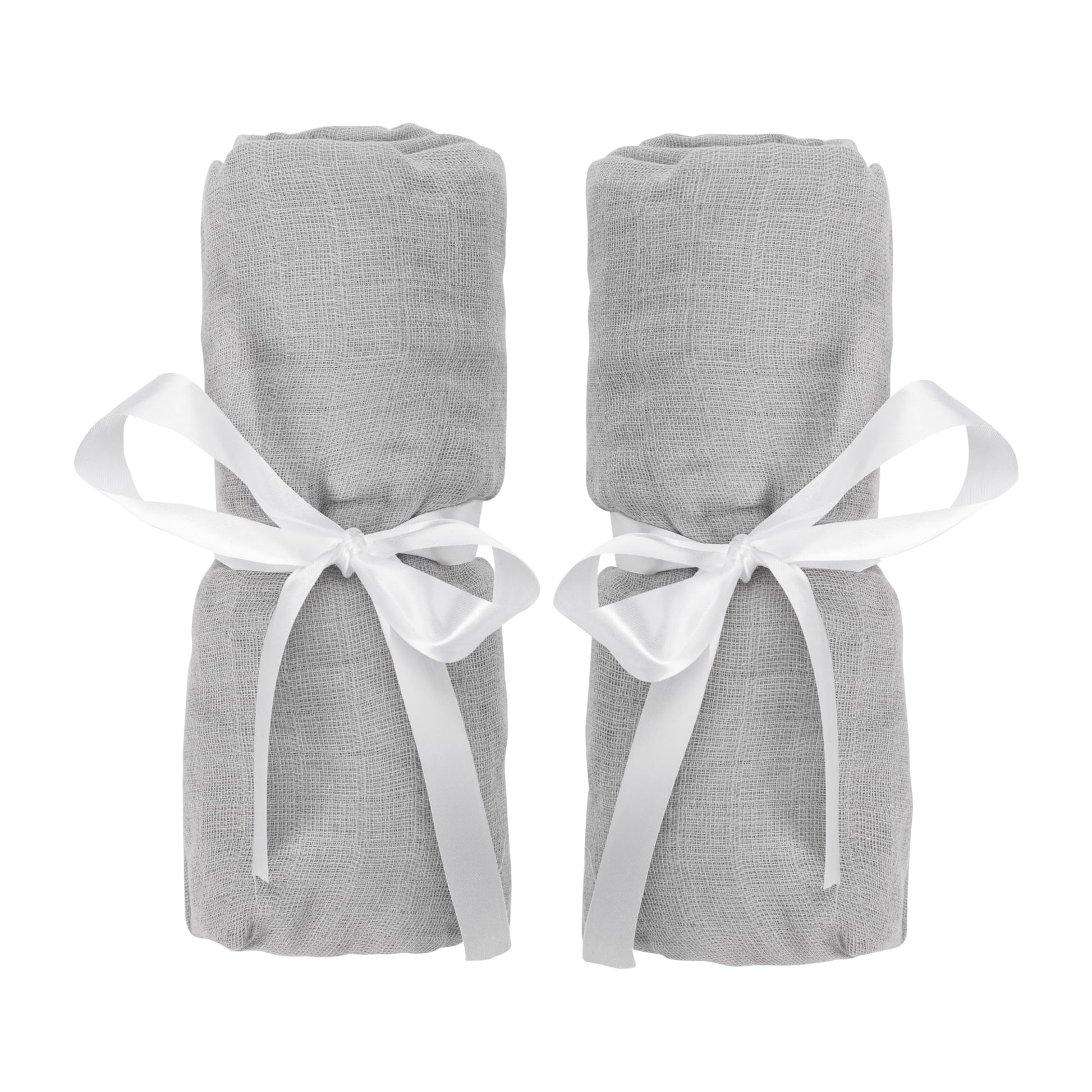 Newton Baby Fitted Sheets for Bassinet & Bedside Sleeper, Essential Bassinet (2-Pack) - Ultra-Breathable, Washable and Ultra-Soft, 100% Muslin, 19" x 35", Grey