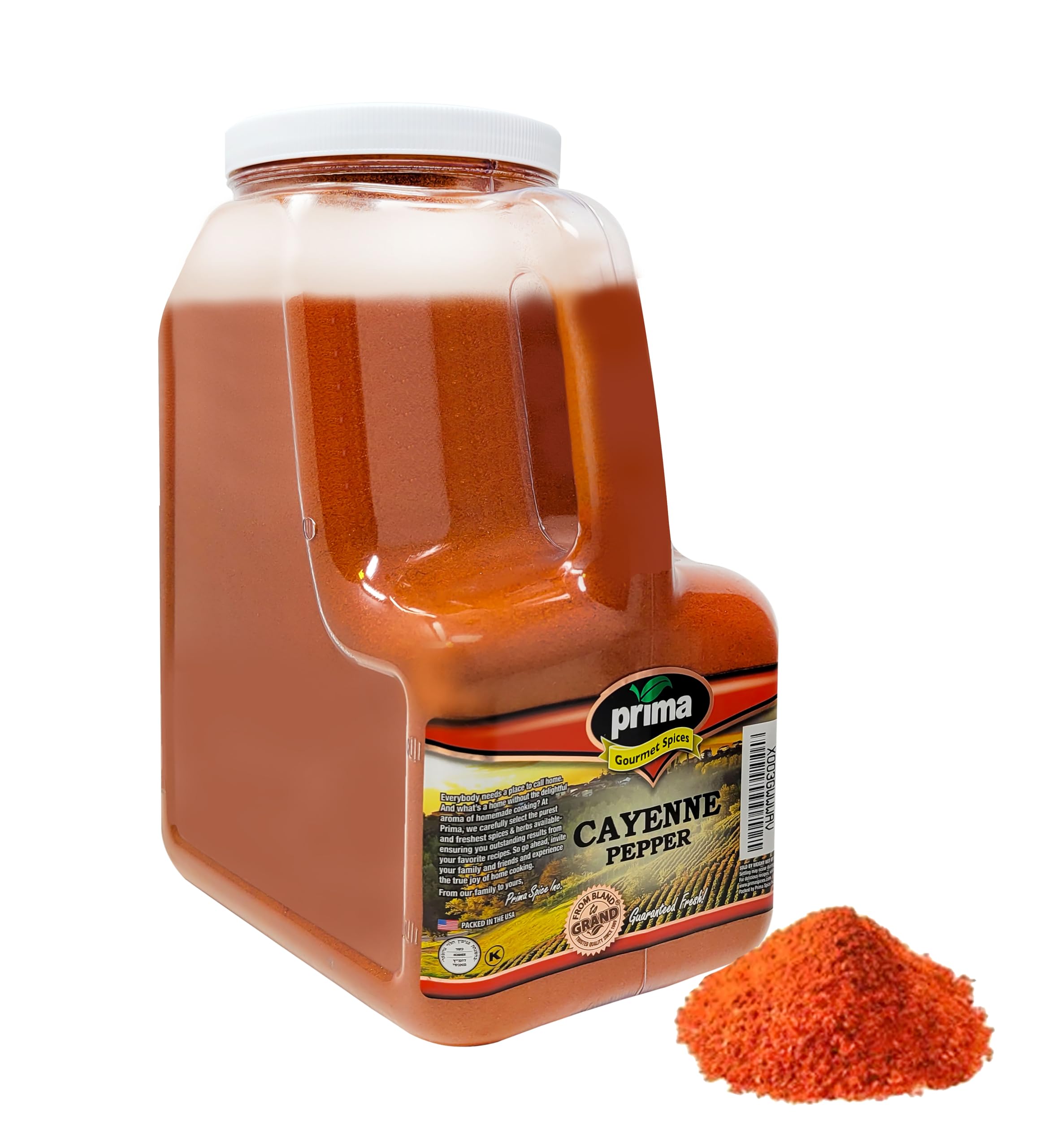 Prima Spice Cayennepfeffer scharf Pulver Großpackung 2,27 kg (5 lbs) – 60.000 Scoville-Einheiten – Glutenfrei, rein natürlich, gemahlener roter Pfeffer – Für gewerblichen Gebrauch & Haushalt