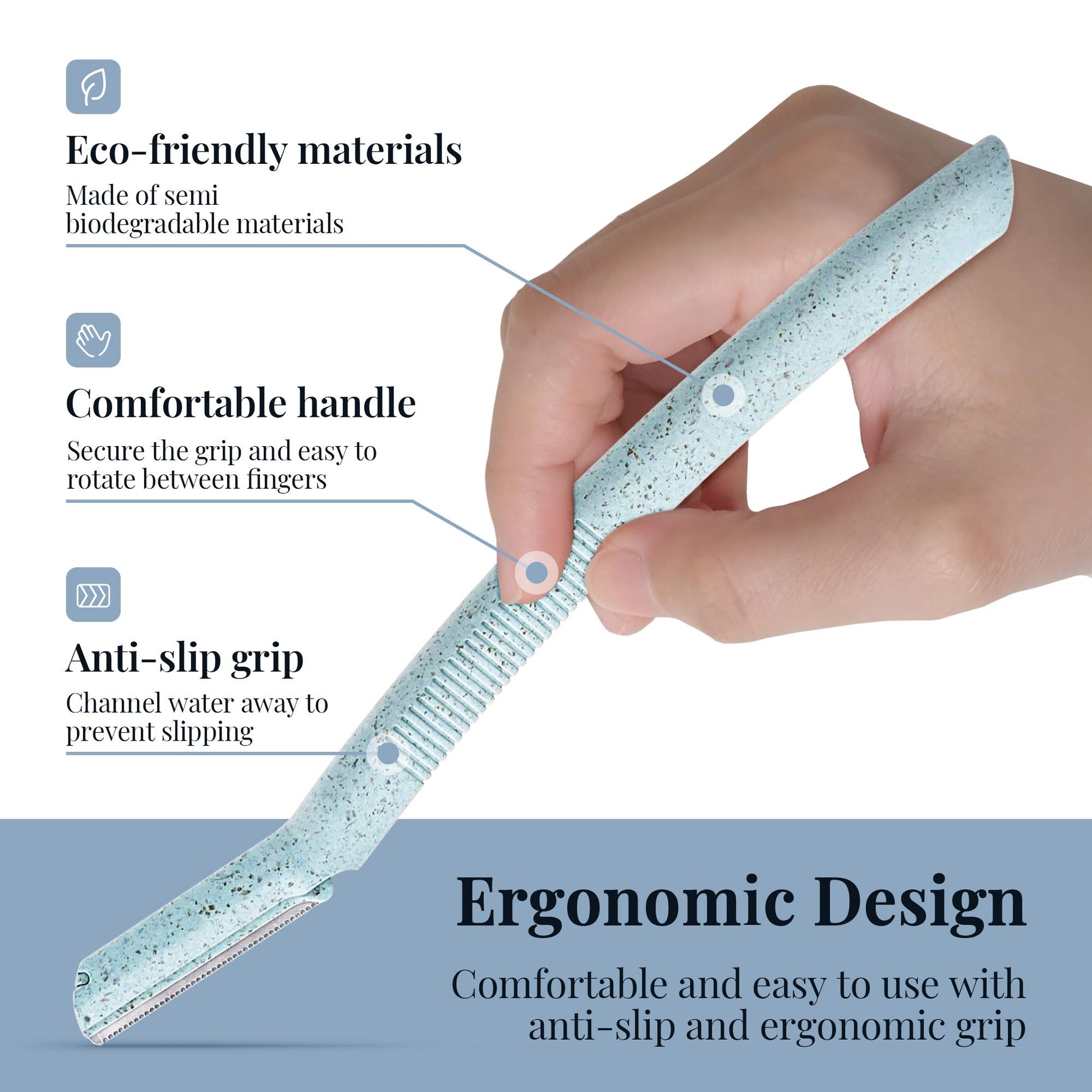 ennva Eyebrow Razor for Women | Dermaplane Facial Razor for Face | Hair Trimmer Face Razor for Body Use | Multipurpose Facial Hair Removal Disposable Blades Eyebrow Tool - 6pcs
