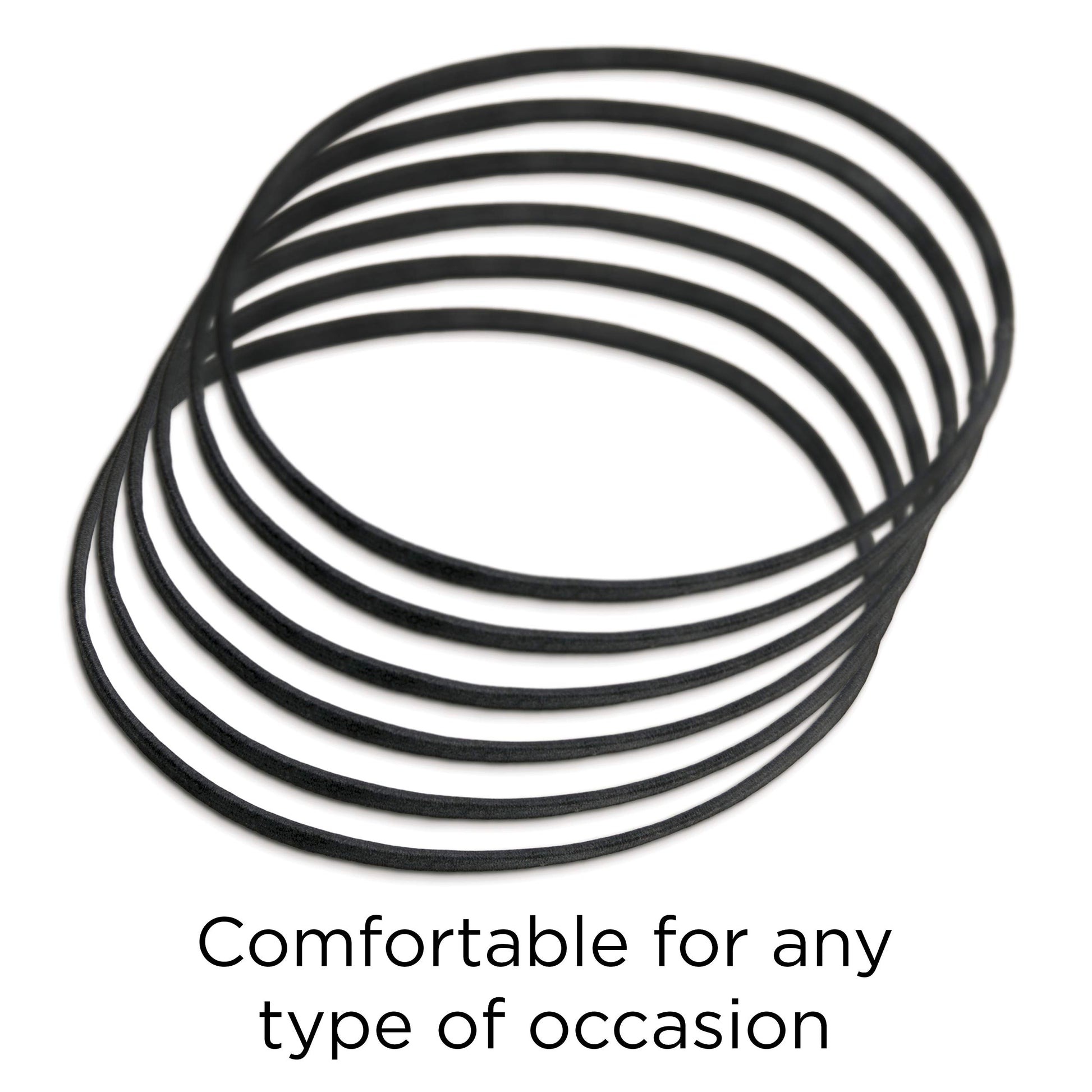 GOODY Women's Ouchless Thin Hair Flat Narrow Headwrap, Black, 6 Count