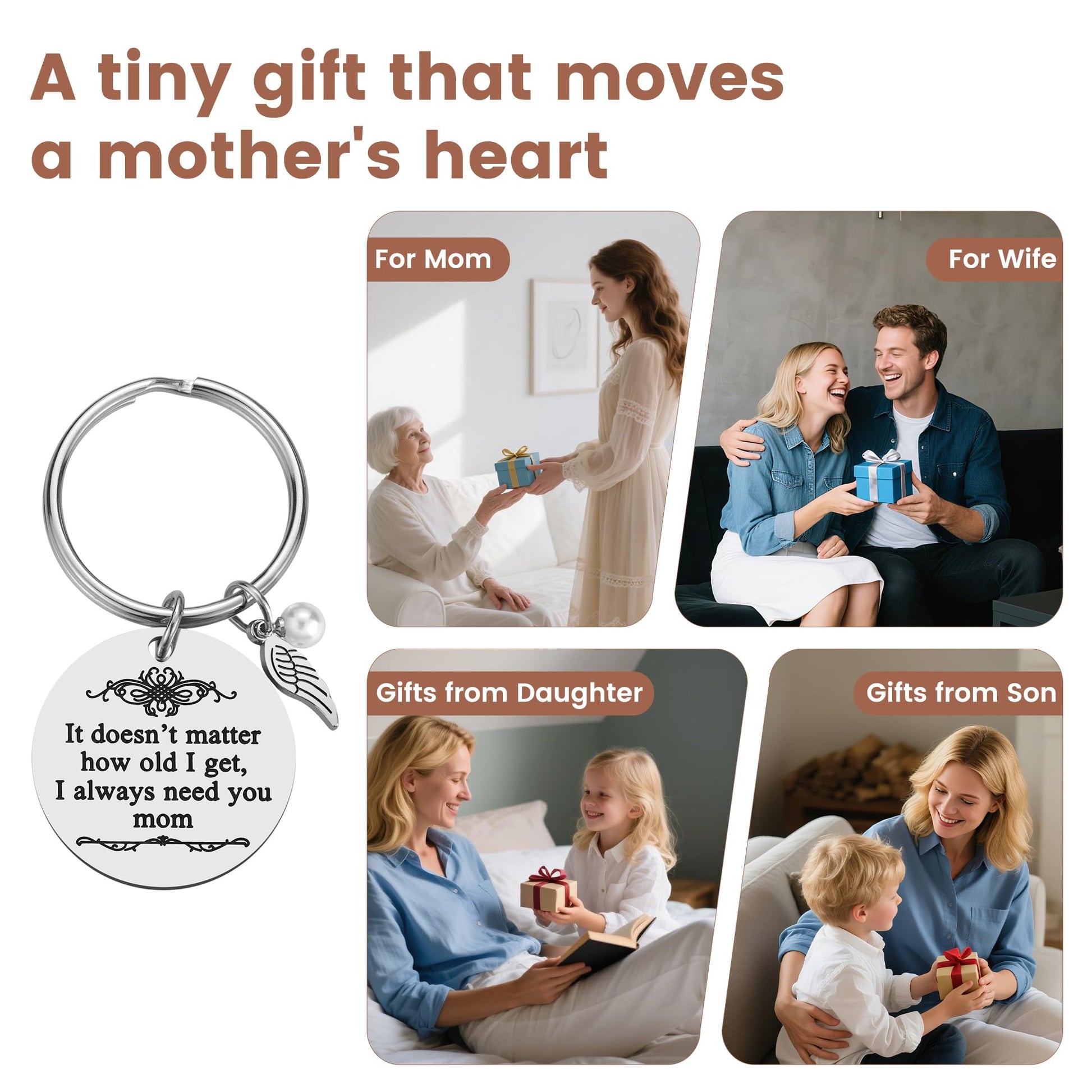 iJuqi Mother's Day Gifts from Daughter Son for Mom Birthday Valentine's Day Christmas Gifts Mom Keychain Mother Keyring