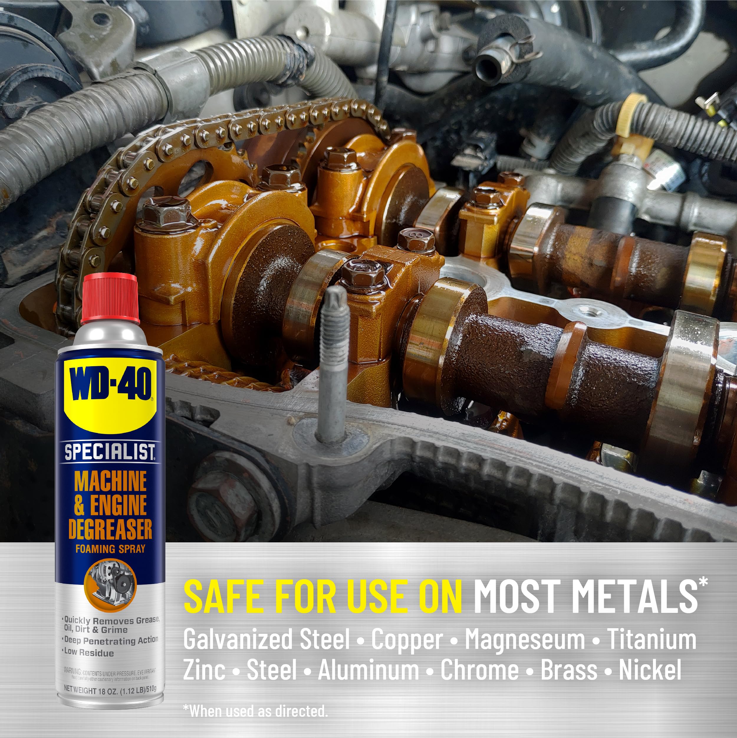 WD-40 Specialist Machine & Engine Degreaser Foaming Spray, 18 OZ