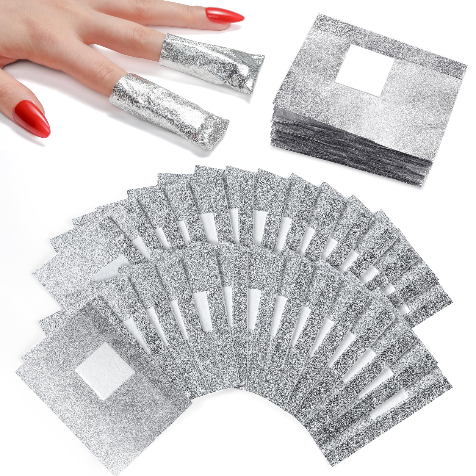 Makartt Nail Polish Remover - 100pcs Nail Foil Wraps for Soak Off Gel Polish Remover, with 1.18inch Pre-attached Lint Free Cotton Pads For Nails, Non Acetone Nail Polish Remover