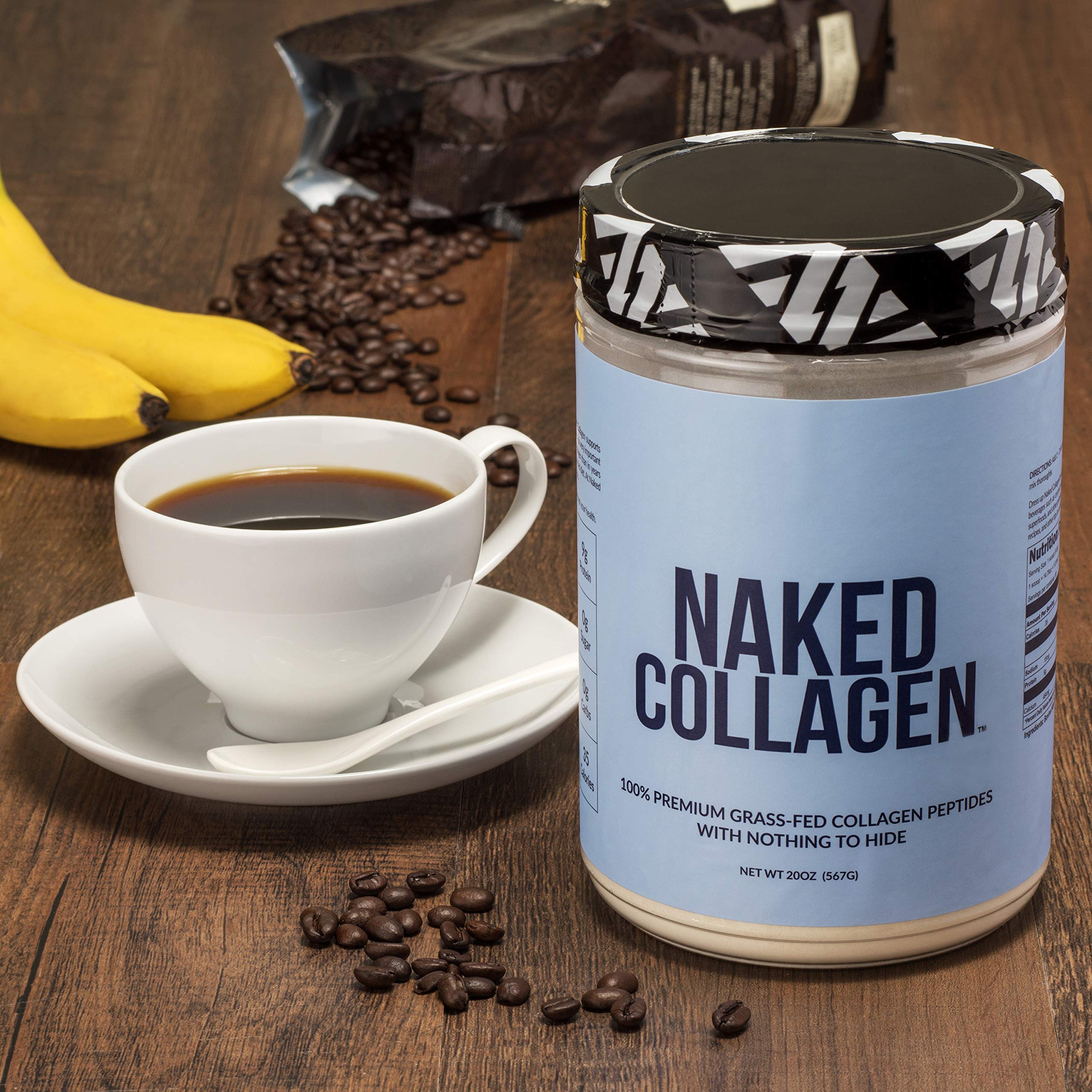 NAKED Collagen Peptides Protein Powder, 60 Servings, Pasture-Raised, Unflavored Grass-Fed Hydrolyzed Collagen Supplement, Paleo Friendly, Non-GMO, Keto, Gluten Free, 20oz