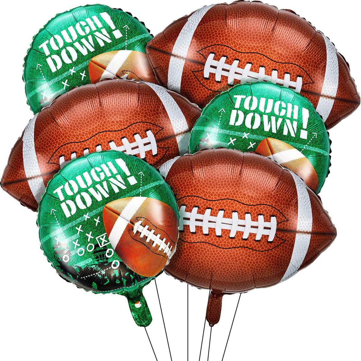 Sumind 26 & 18 Zoll Fußballballons Set Fußball Party Dekorationen Sport Folien-Rugbyballons für Geburtstag, Tailgate Game Day, Sportveranstaltung (6 Stück)