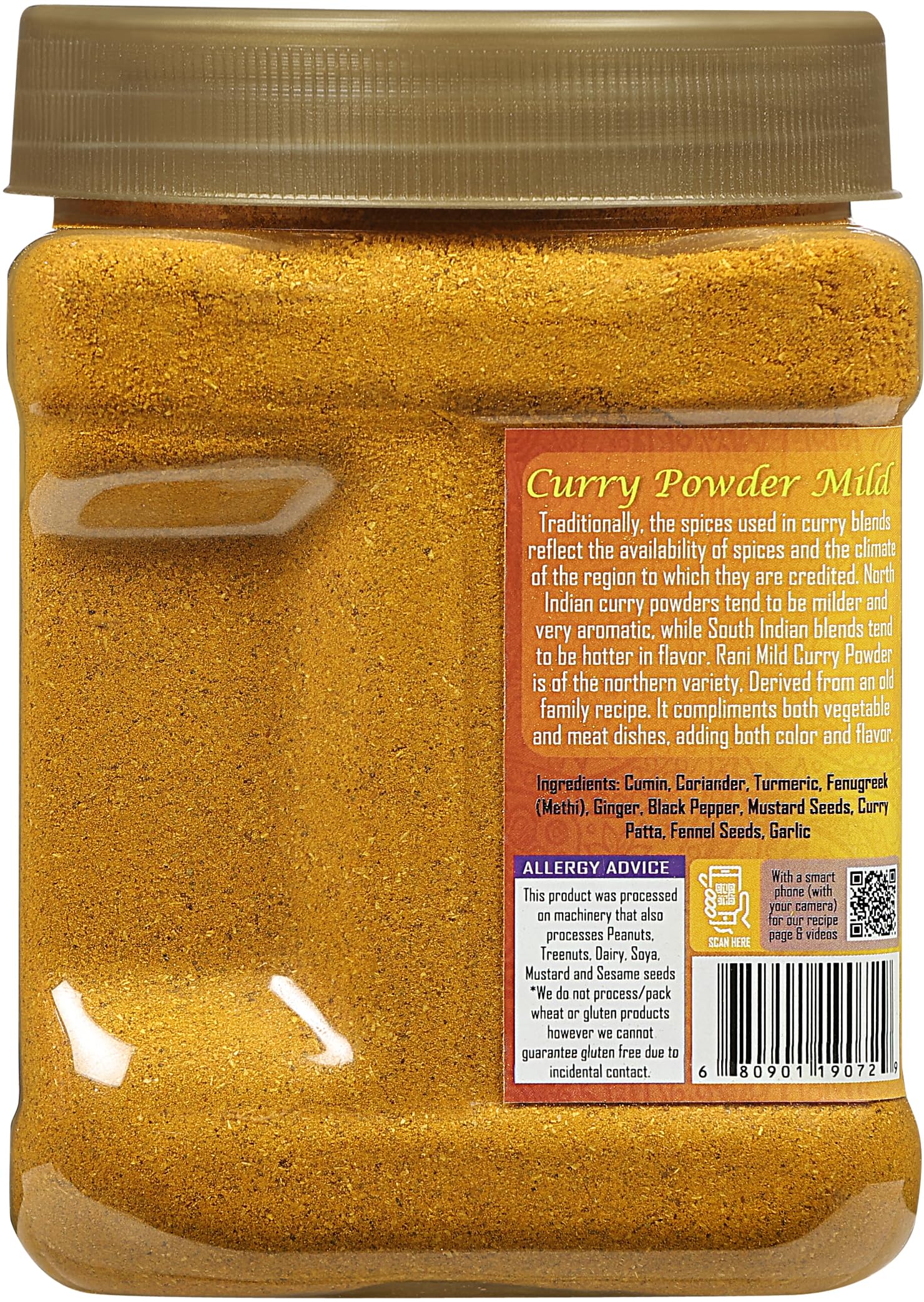 Rani Curry Powder Mild (10-Spice Authentic Indian Blend) 1lb (454g) PET Jar ~ All Natural | Salt-Free | NO Chili or Peppers | Vegan | No Colors | Gluten Friendly | NON-GMO | Kosher | Indian Origin