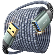 AINOPE USB Extension Cable,USB Extender,USB 3.0 Extension Cable, Male to Female Cord High Data Transfer Compatible with Webcam,USBKeyboard,Flash Drive,Hard Drive,Printer,10FT,Grey