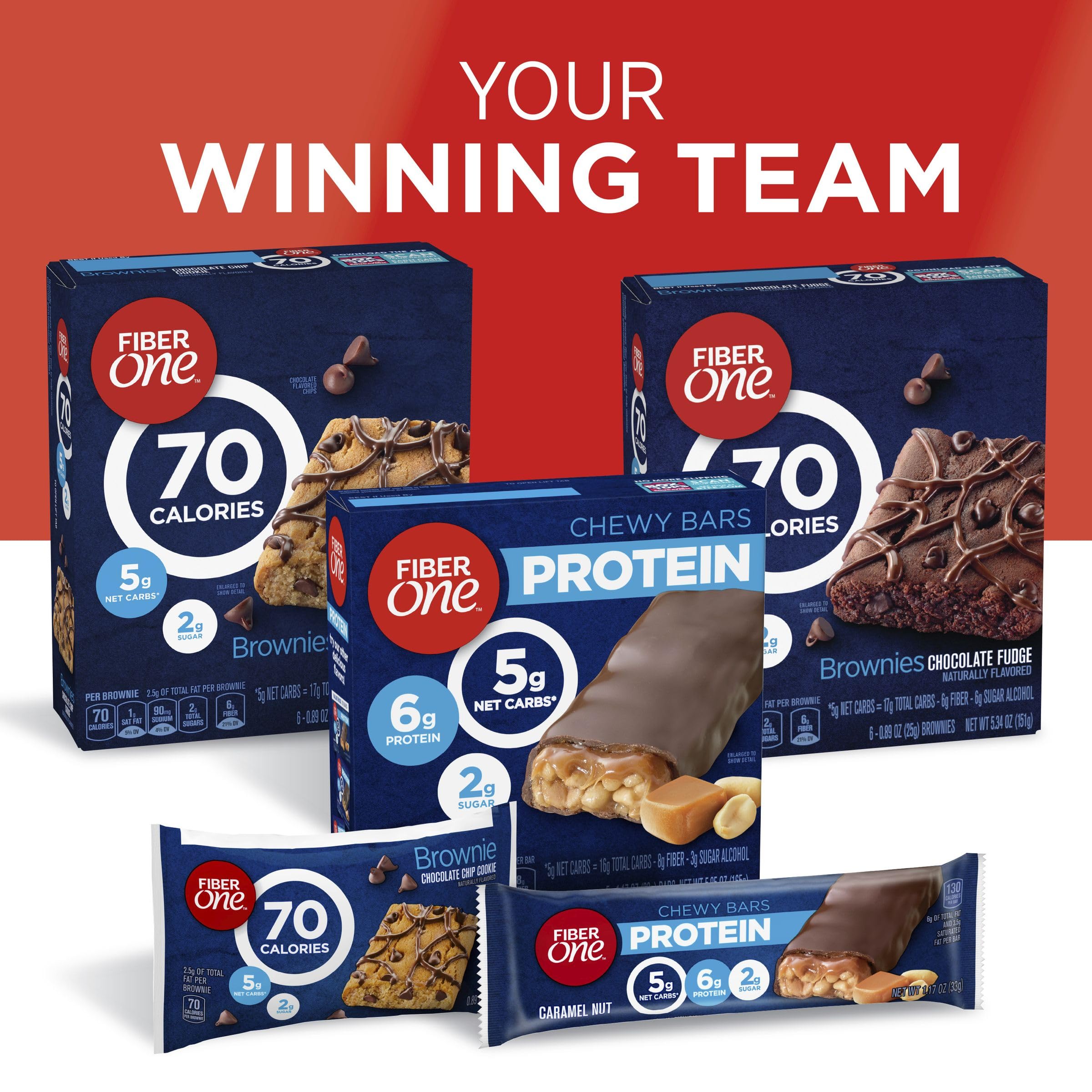 Fiber One 70 Calorie Brownies, Chocolate Fudge Snack Bars, Mega Pack, 18 Ct, 16 oz