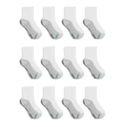 Hanes Boys Socks, Double Tough Cushioned Ankle And No Show, 12-pair Packs Athletic-socks, Ankle - White/Grey Bottom - 12 Pack, Medium US