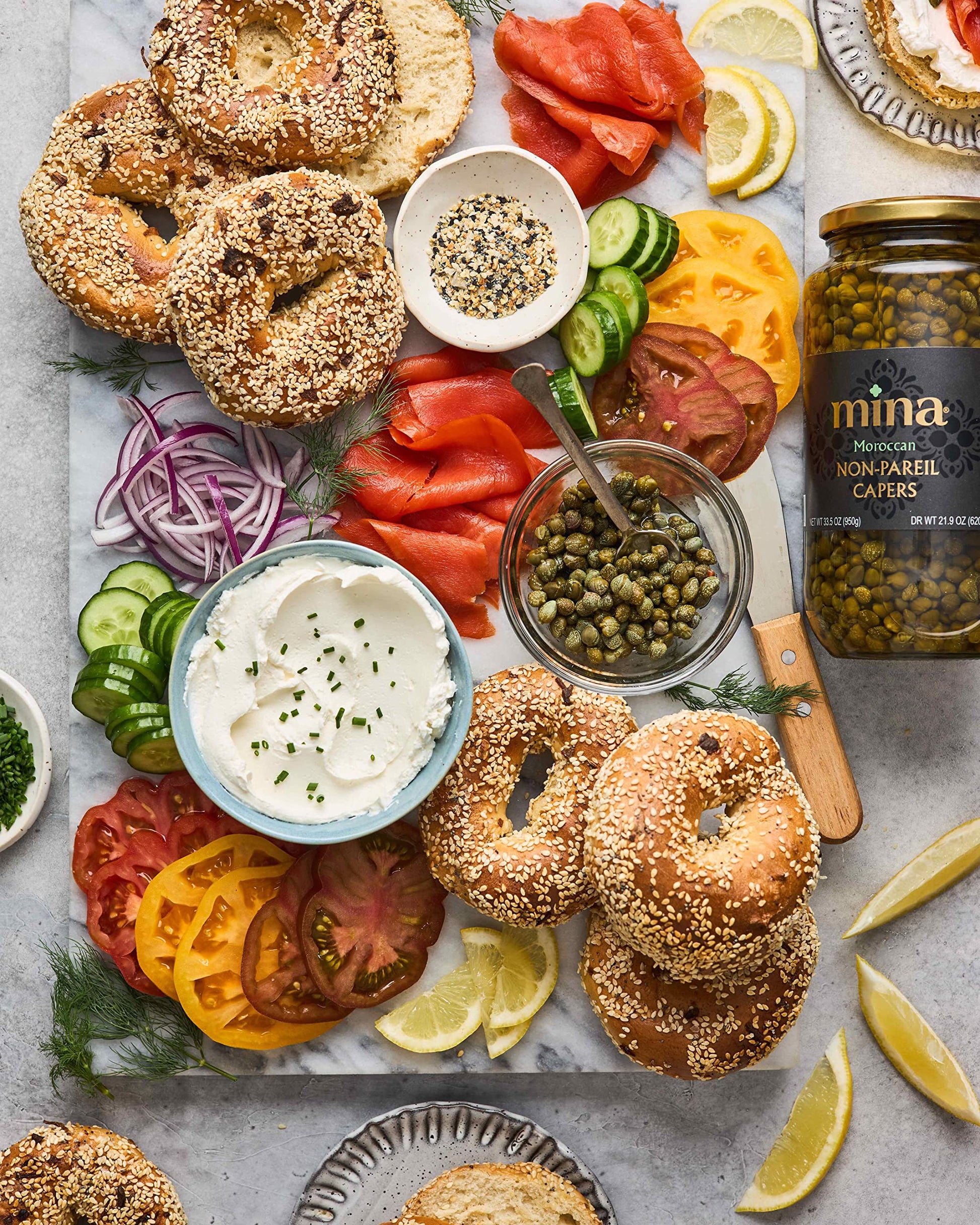 Mina Capers Non Pareil 7 oz, Perfect Mediterranean Seasoning or Garnish, Moroccan Capers Jar, Made with only Capers, Water, Vinegar and Sea Salt, Non GMO, Keto, Vegan, Gluten Free