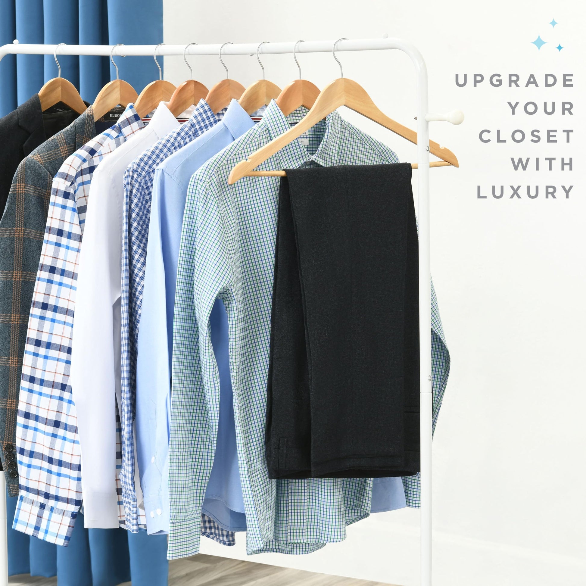 Premium Wooden Hangers 20 Pack - Durable Non Slip Coat Hangers Heavy Duty- Natural Solid Wood Hangers - Clothes Hangers with Chrome Swivel Hooks - Great for Jacket, Dress, Suit Hangers, Home-It