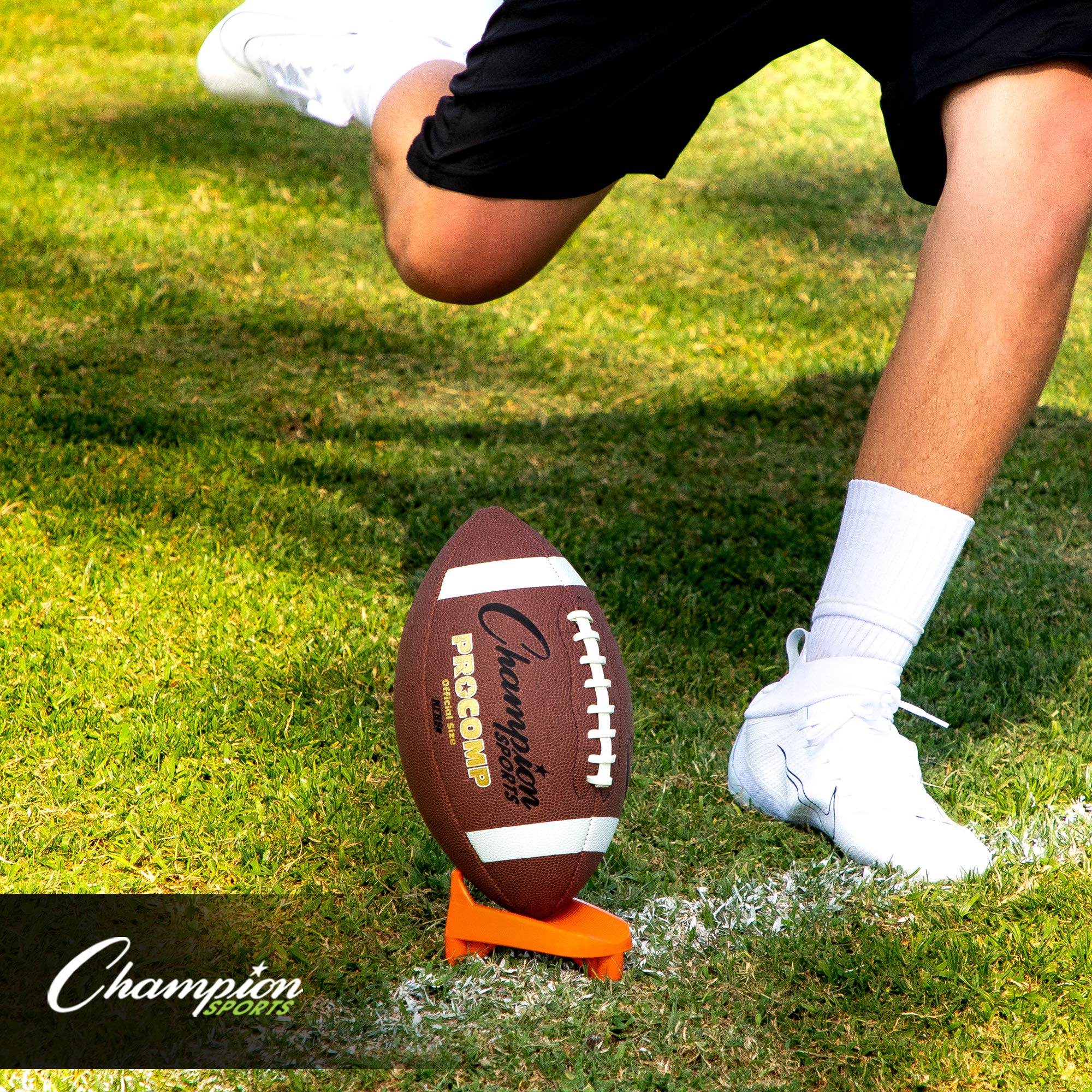 Champion Sports Hevy Duty Football Kickoff Kicking Tee - High Visibility Orange - 1"