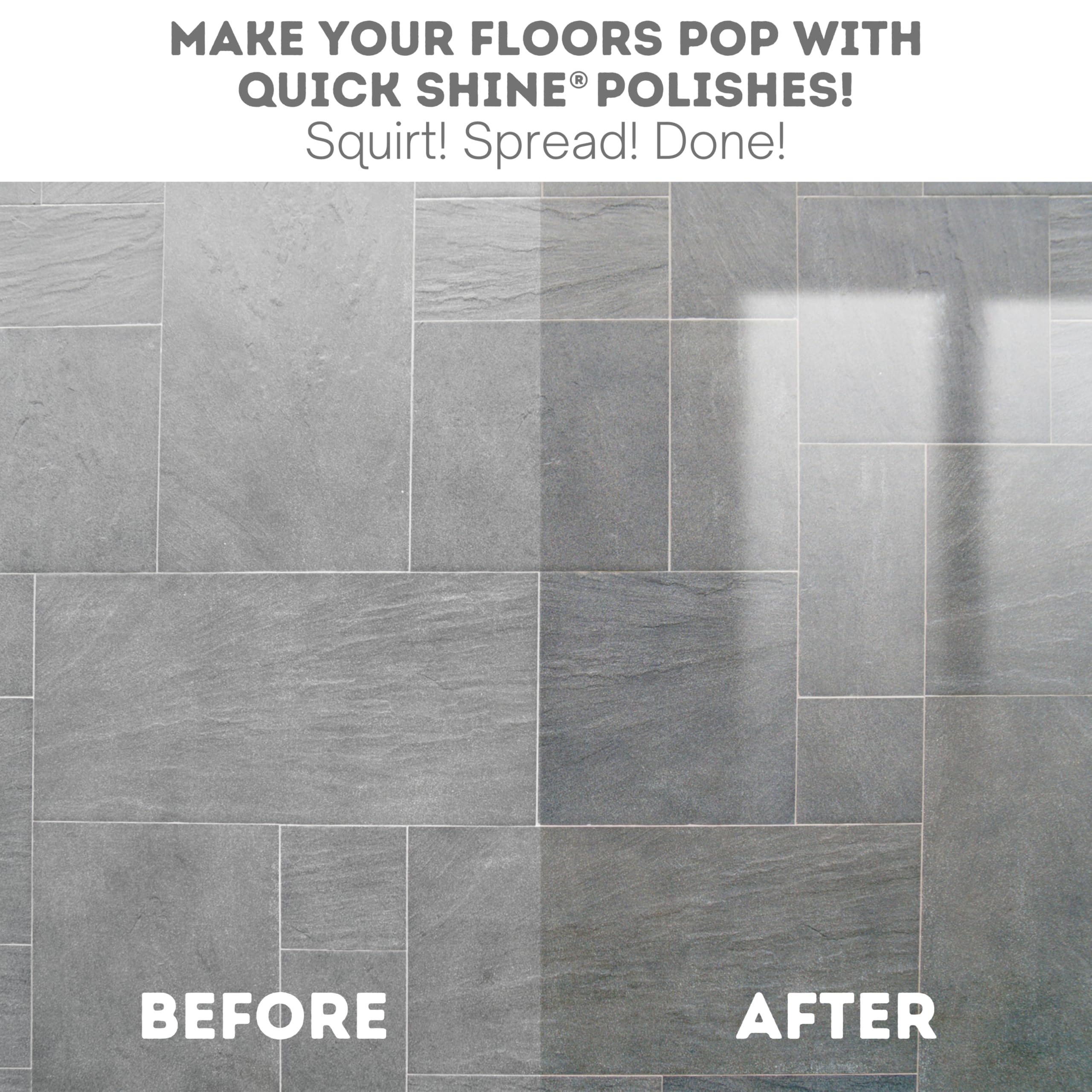 Quick Shine Multi Surface Floor Finish 64oz | Cleaner & Polish to use on Hardwood, Laminate, Luxury Vinyl Plank LVT, Tile & Stone | Safer Choice w/Clean Shine Technology | Shine-Protect-Refresh