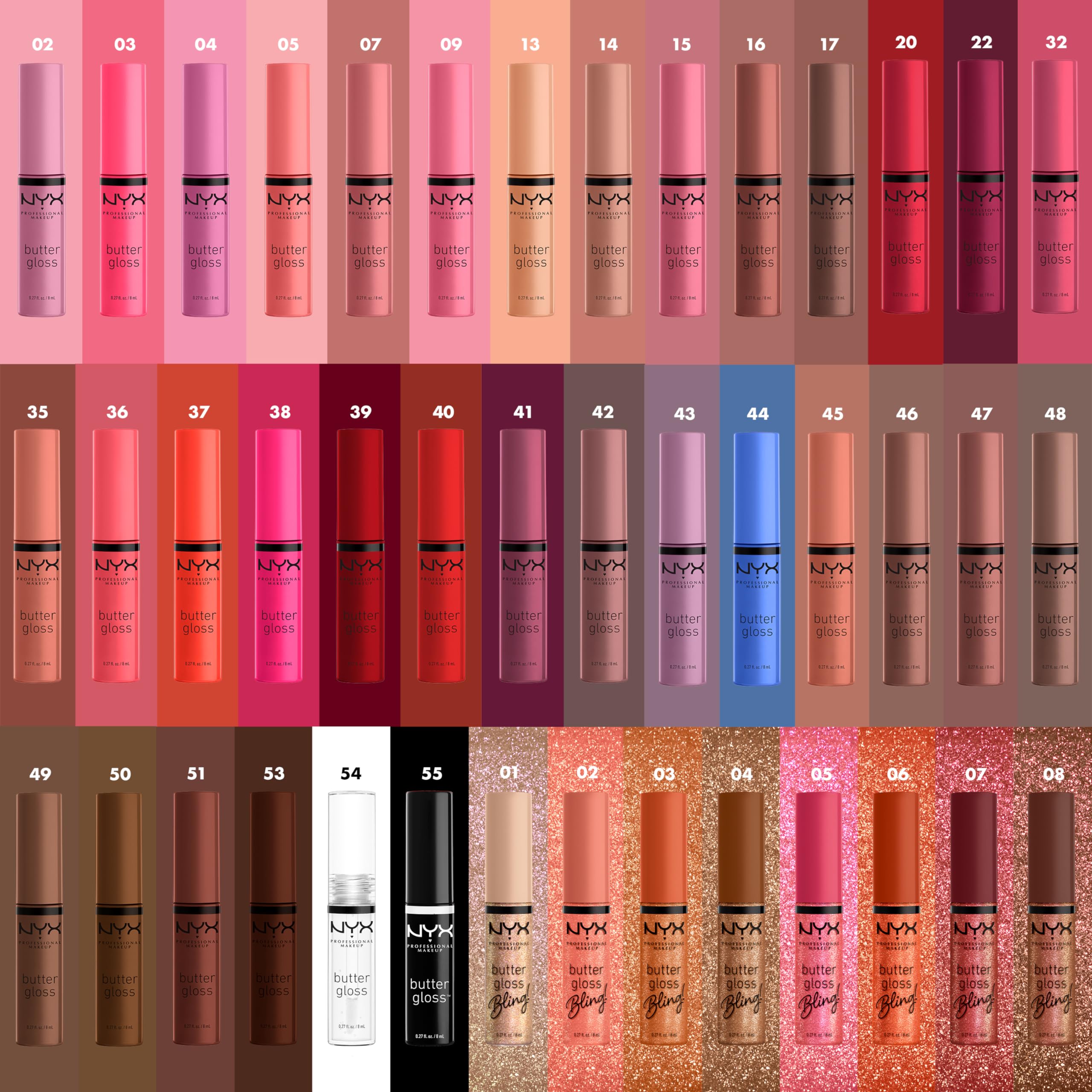 NYX PROFESSIONAL MAKEUP Butter Gloss, Non-Sticky Lip Gloss - Sugar Glass ,Clear
