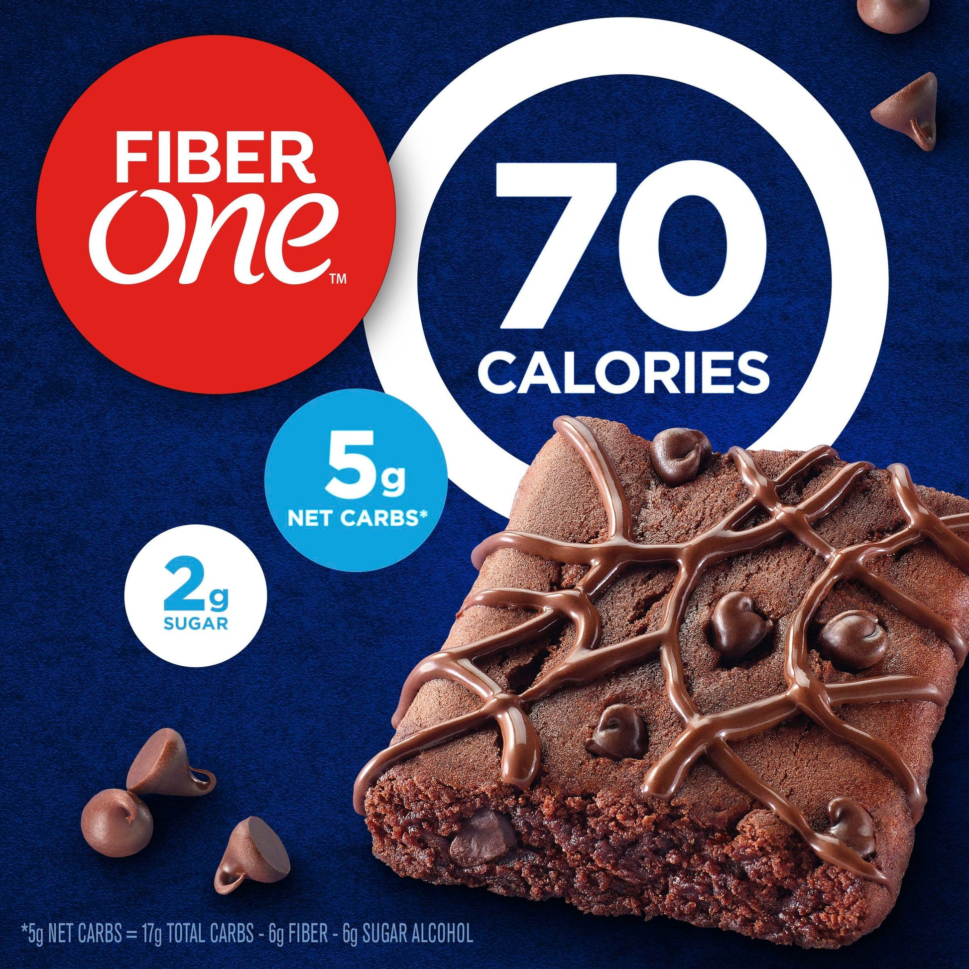 Fiber One 70 Calorie Brownies, Chocolate Fudge Snack Bars, Mega Pack, 18 Ct, 16 oz