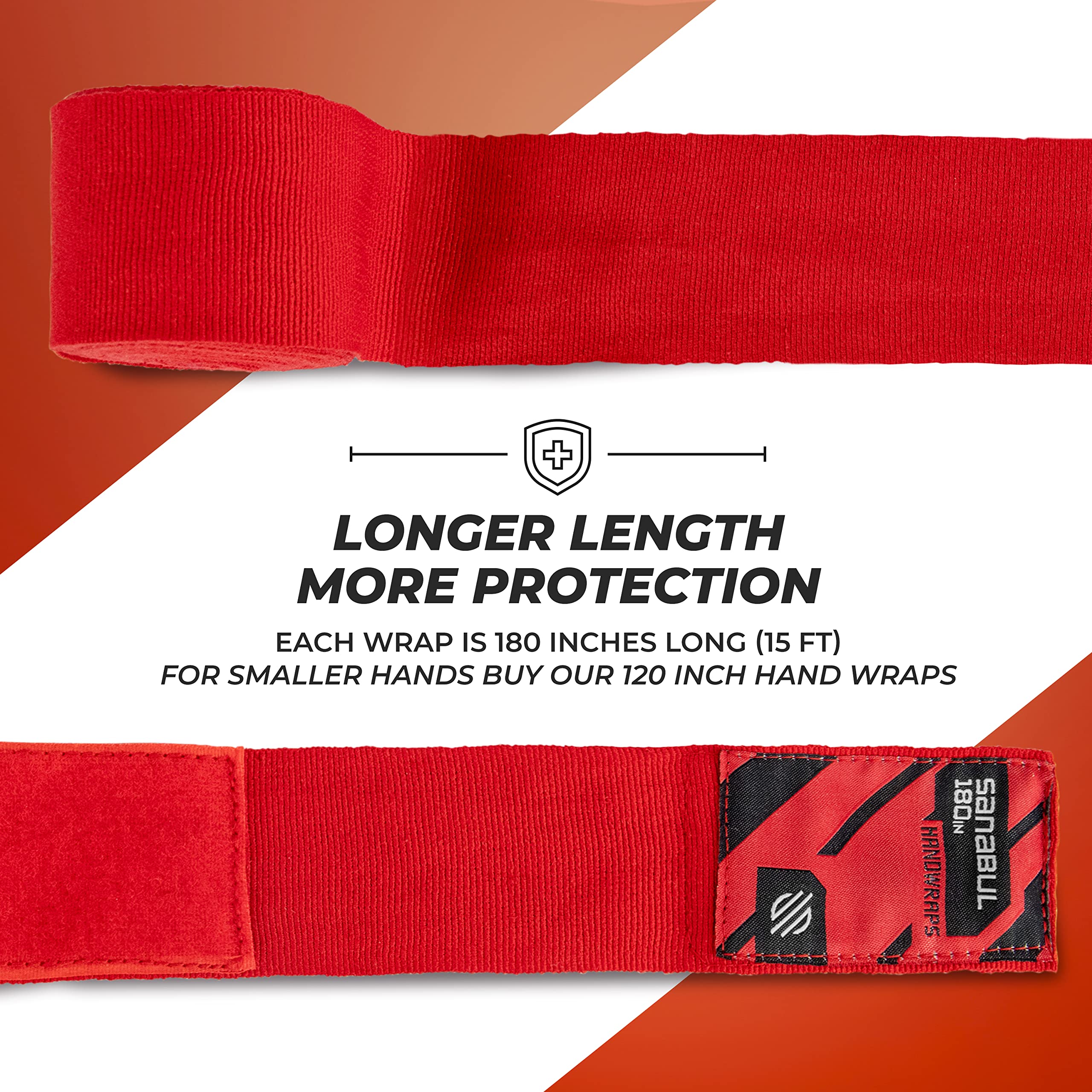 Sanabul Elastic 180 inch Boxing Hand Wraps for Boxing Gloves Muay Thai Kickboxing MMA Wraps for Men & Women, Red,180"