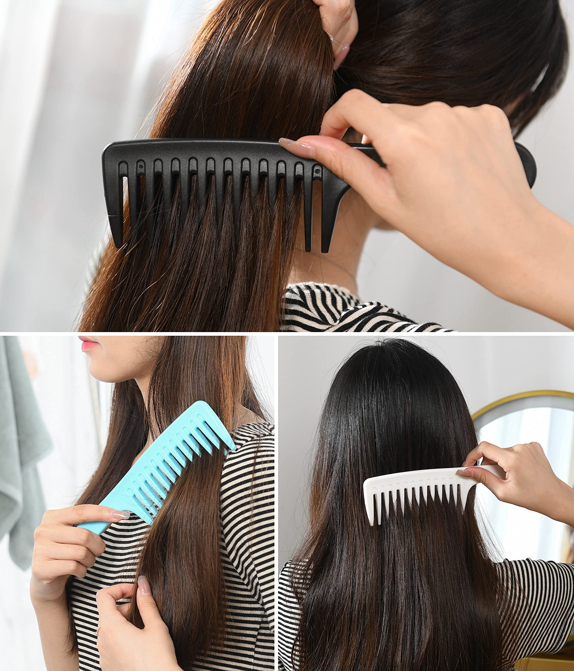 Wide Tooth Detangling Comb, Durable Styling Brush for Curly, Long and Wet Hair Types - Professional Hair Care